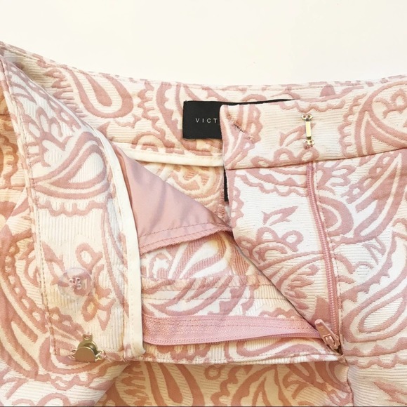 Victoria Beckham For Target Pleated Jacquard Blush Pink Shorts 0 - Picture 11 of 13